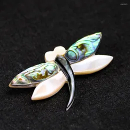 Brooches Cute Elegant Abalone Shell Dragonfly Brooch Seashell Pin Mother Of Pearl Insects MOP Banquet Weddings Women Jewelry Gift