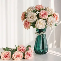 Dekorativa blommor romantik retro simulering rosblommor dekorationer hem fest dag skrivbord konstgjort torr fönster ornament vardagsrumsdekor