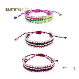 Link Chain Handmade Boho Style Rope Knot Bracelet For Women Ethnic Adjustable Size Colorf Braided Trendy Jewelry Wholesale Drop Del Dhbnz