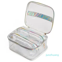 Cosmetic Bags Colorful Fashion Laser Makeup Bag Set Multipurpose Clear Portable Travel Toiletry Storage For 64