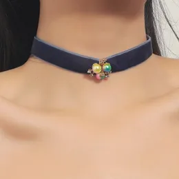 Choker chokers enkel kort sammet för kvinnor punk hals smycken gotisk simulerad pärlhalsband mode tillbehör krage para mujerchoker