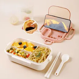 Servis uppsättningar enkelt stil skiktad bento box bärbar utomhusläckofast lunch för student container kök tillbehör bordsartiklar