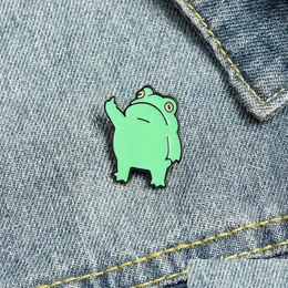 Pins Broscher Groda Emalj Pin För Kvinnor Mode Klänning Kappa Skjorta Demin Metall Brosch Pins Märken Promotion Present 2021 Design Drop Del Dhlle