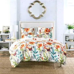 Sängkläder set bbset blommor mönster set 3 st/set pelowcase duvet cover bomullsäng hem textilprodukter roupa de cama