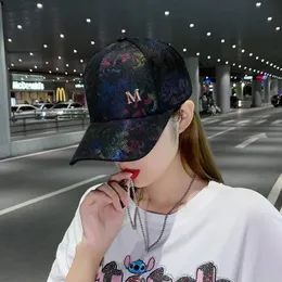 New Style Beanie/Skull Caps Summer Net Cap Female Dazzle Rhinestone M Label Duck Cap Everything Street Personality Tide Brand Baseball Cap Men