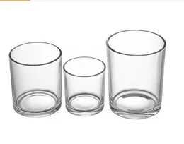 Clear Glass Holder Candle Jars Cylinder Candle Cup Simple Style Candle Container for Wedding