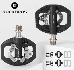 Pedais de bicicleta Pedal de bicicleta Rockbros Pedal 2 em 1 Anti-Slip Lock Nylon Pedal Mtb Bike Pedal