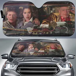 Back To The Future Marty McFly and Emmett Brown Car Sun Shade Windshield Car Accessories Custom Movie Sunshade Sun Protection