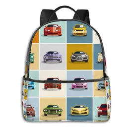 Backpack Classical Simple Women Men Canvas Backpacks School Bag For Teenagers Girls BoyCartoon Cars Laptop Back Pack Travel