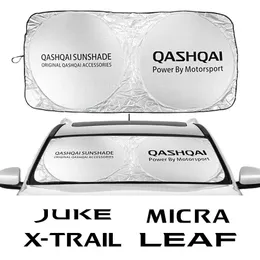 Bil Windshield Sunshades Sun Shade täcker tillbehör för Nissan Qashqai J10 J11 Juke 2 Micra K12 K14 Leaf X-Trail Sentra Murano