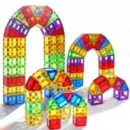 Blockerar magnetbyggnad montessori leksaker gåva diy konstruktion set barn transparent pedagogiska plattor leksak för barn 230209
