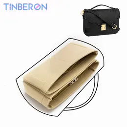 Astucci per cosmetici TINBERON Fit For Messenger Bag Inner Bag Storage Cosmetic Portable Travel Insert Organizer Grande capacità Felt Make Up Bag liner 230209