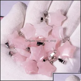 Charms Natural Crystal Opal Rose Quartz Tigers Eye Stone Star Shape Pendant For Diy Earrings Necklace Jewelry Making Nanashop Dhybi Dhltf