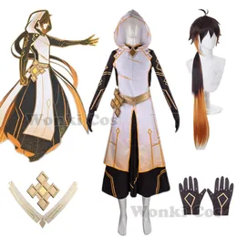 Costume a tema Genshin Morax Zhongli Costume Cosplay God Suit Parrucca Capelli Liyue Zhong Li Cosplay Set completo Costumi Genshin Impact 230208