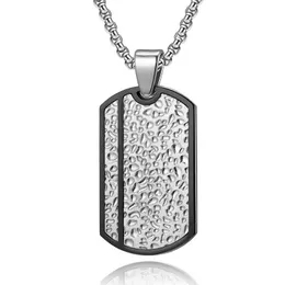 Chains Koaem 2023 Fashion Black Pendant Necklace Men Trendy Simple Stainless Steel Chain Army Brand Jewelry GiftChains