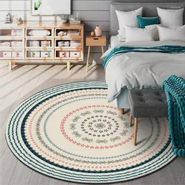 Carpets 140cm Simple Carpet For Living Room Swing Basket Chair Area Rugs Bedroom Christmas Rug Ethnic Velvet Fleece Round