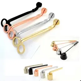 Candle Wick Trimmer Stainless Steel Snuffers 17cm Rose Gold Scissors Oil Lamp Trim Cutter Snuffer Tool Hook Clipper Cover bb0209