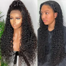 Alidiamond Curly Human Hair Lace Front Wigs 150 Closure Wig 사전 뽑은 표백 된 매듭 Remy 4x4