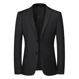 Mens Suits Blazers Boutique Fashion Business Cultivate One Morality Leisure Pure Color Gentlemans Wedding Presided Over Work Blazer 230209