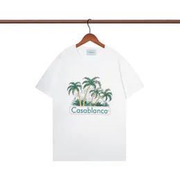 Camicia Casablanc Maglietta da uomo Designer Cotone Marchio di lusso Abbigliamento T-shirt di design di tendenza americano europeo Stampante Estate Manica corta Taglia USA S-2XL