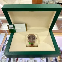 オリジナルのボックス付き高級時計41mm 18Kゴールドダークロジウムインデックスダイヤルデュアルカレンダー自動ファッションブランドメンズウォッチ腕時計2023