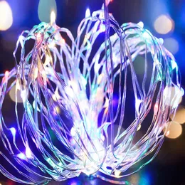 Stringa LED A batteria Micro Mini Luce Rame Filo d'argento Strisce stellate Per Natale Decorazione di Halloween Camere da letto per interni ed esterni Feste di matrimonio crestech