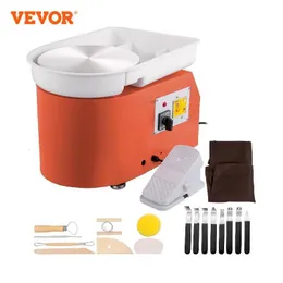 Other Power Tools VEVOR Electric Pottery Wheel Machine 28cm 350W Manual Handle Foot Pedal for School Ceramic Clay Working Forming DIY Art Craft 230209