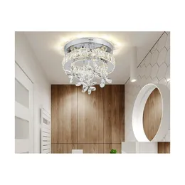 Ceiling Lights Modern Simple Stainless Steel Lustre 90V260V Led Clear Crystal Decoration For Living Room Bedroom Restaurant Lamps Dr Dhpsz