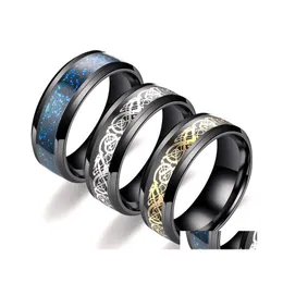 Band Rings Pretty Wedding Ring Men Vintage For Lord Male Mens Jewelry Lovers 316L Stainless Steel Drop Delivery Dho8K