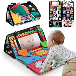 Giocattoli di intelligenza Specchio per bambini in bianco e nero Tummy Time Giocattoli per neonati Sviluppo Montessori Crawl Attività giocattolo ad alto contrasto 230209
