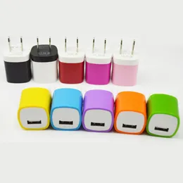 USB-kontakt Väggladdare Adapter 1A 5V Single Port Block Charging Cube Box Brick för iPhone Samsung Galaxy Moto LG