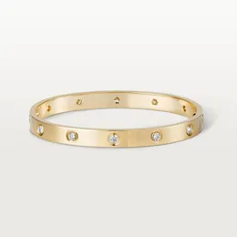 браслет из бриллиантовых браслетов Женщины титановые стальные браслеты Lover Gold Diamon