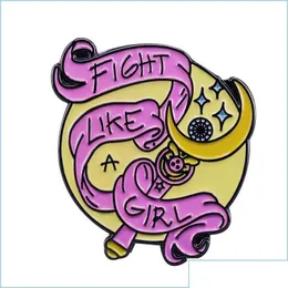 Szpilki broszki szpilki feminizm emalia Pin walcz jak dziewczyna Sailor Moon magiczna różdżka odznaka damska broszka torba na ubrania Accesso Dhgarden Dr Dhsle