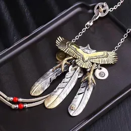 Beaded Necklaces Takahashi Goro Eagle Feather Necklace Women Men's Taijiao  Chain Sleeve Chain Sweater Chain Men's 2023 Long 230209