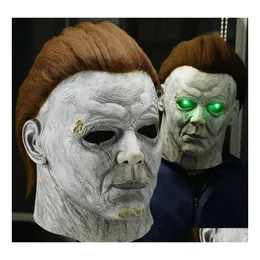 Party Masks Horror Michael Myers Led Halloween Kills Mask Cosplay Scary Killer Fl Face Latex Helmet Costume Props 201026 Drop Delive Dhiho