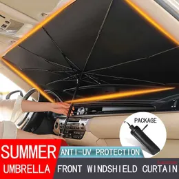 Front Car Windshield Sunshades Paraply för varm sommar Auto Anti-UV Sun Shade Window Gardin Visor för bil Seadan Hatchback SUV