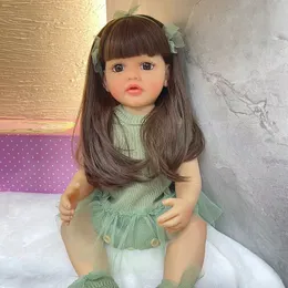 Bonecas de 55 cm de corpo inteiro de silicone macio renascida renascida para criança boneca de boneca de boneca de christmas suave para crianças 230209