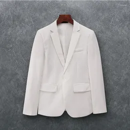 Herrdräkter herrblazerbröllop 2023 Slim Fit Luxury Formal White Clothes Premium Korean Casual Style One Piece