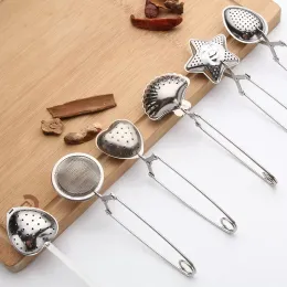 6 Style Star shape Tea Infuser oval-Shaped Stainless Steel Teas tools strainerInfuser Spoon Filter TeaTools