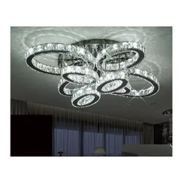 Żyrandole salonowa atmosferyczna Kreatywna owalna lampa kryształowa sufit LED prosty nowoczesne światła restauracyjne romantyczne sypialnia światło Dr Dhbmz