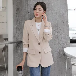 Женские костюмы Blazers Peonfly осенняя модная куртка женщин повседневные корейские карманы с длинными рукавами.