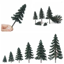 Dekoracyjne figurki 10/20/30pcs 5-15 cm Cedar Tree Green Scenerie Model Drzewa do układu budynku pociągiem Prop