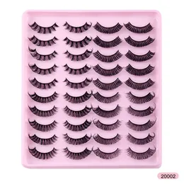 Handmade Reusable Russian Curled False Eyelashes Naturally Soft & Vivid Multilayer Thick 3D Fake Lashes Full Strip Lash Extensions Easy to Wear