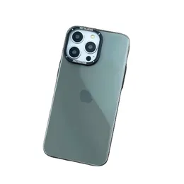 2023 C￢mera de metal Casas de celular hard grosted para iPhone 14 Plus 12 13 Pro Max MAX CHUMCKSOPT PC MATTE MOBEL