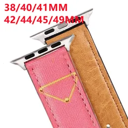 Watch Guard Straps Designer Watchbänder für Apple Watch Band 49mm 42mm 40mm 44mm IWatch 8 5 4 3 Bands Luxus PU Leder -Träger Modeleck Buchbuch.