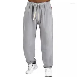 Męskie spodnie męskie sprężyna swobodna bawełniana lniana luźna sznurka joga moda spodni męskie ubrania pantelones de hombre