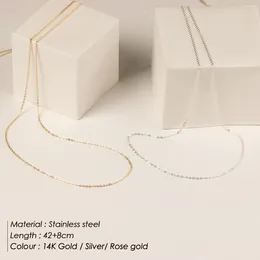 غرامة سلسلة قلادة الفولاذ المقاوم للصدأ لون الذهب المعلقات بيان قصير طويل المرأة Colar هدية مجوهرات من الفولاذ المقاوم للصدأ