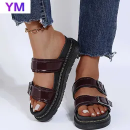 Shoes Casual Women Platform Toe BUCKLE Open Flat Ladies Vintage Office Party Sandals Dropshipping Zapatos De Mujer T230208 306