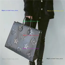 Moda Tasarımcı Onthe kabartmalı siyah çiçek torbası lüksler kadın çantalar tote louiseity 1 viutonity bayan omuz çanta deri elmas