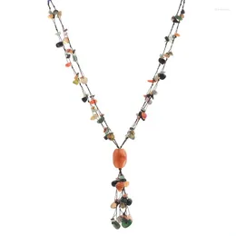 Ketten Ethnische Perlen Strang Quaste Antike Naturstein Halskette Für Frauen Männer Handgemachte Modeschmuck